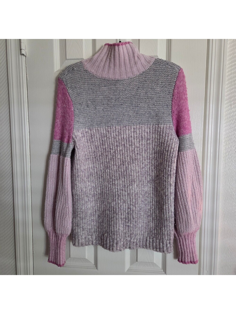 Splendid Colorblock Ribbed Turtleneck Sweater XS - Picture 3 of 5